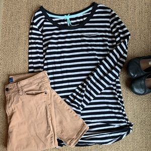 Black and white striped top